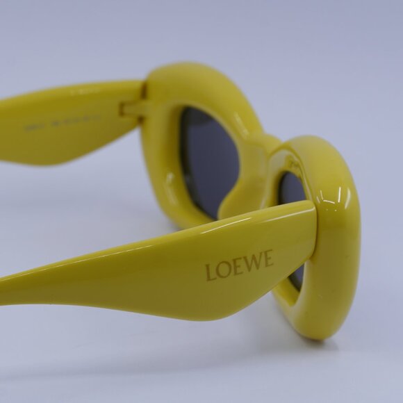 Loewe LW40117I 39A Sunglasses Shiny Yellow Cat Eye Frame, Grey Lenses - Picture 9 of 10